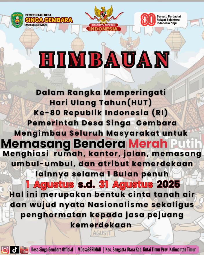 Himbauan Pemasangan Bendera Merah Putih