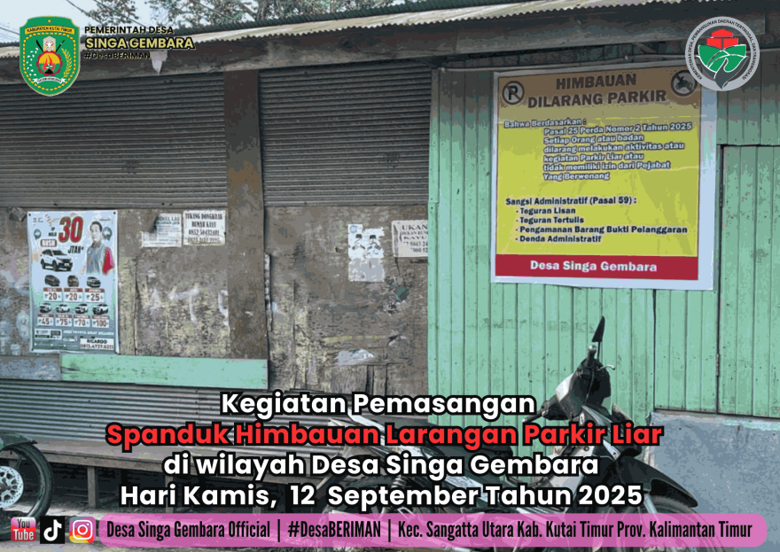 Pemasangan Spanduk Himbauan Larangan Parkir Liar